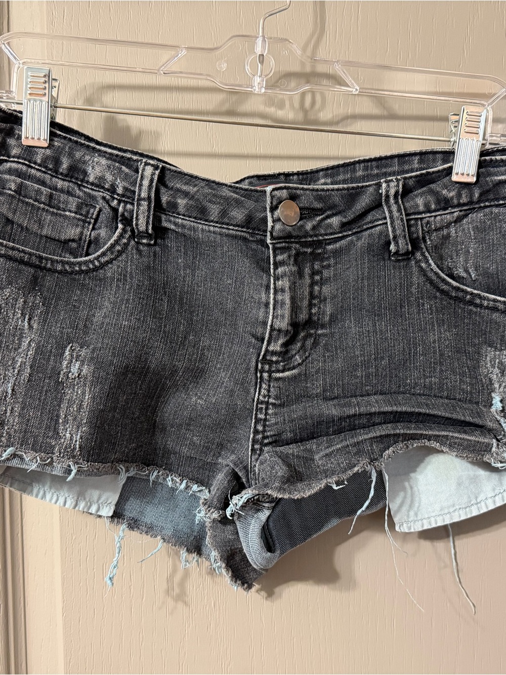 Forever 21 Washed Black Denim Cutoff Shirt Shorts
